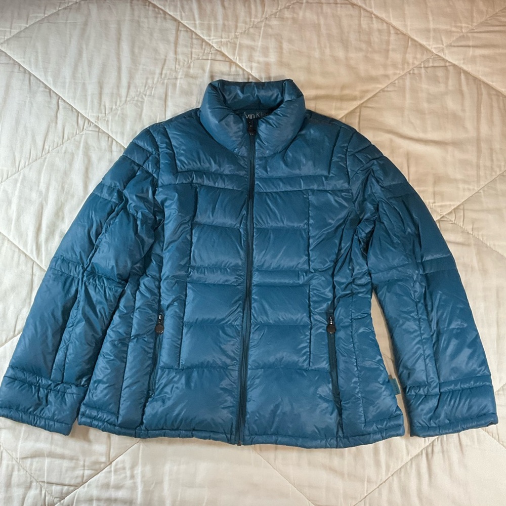 Calvin KleinTeal Packable Lightweight Premium Down Jacket XL #2366